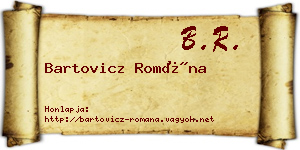 Bartovicz Romána névjegykártya
